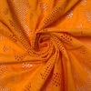 Double-Scalloped Floral Embroidered Eyelet Cotton Lawn - Tangerine Orange -Fabrics And Fabrics Store 18765 1