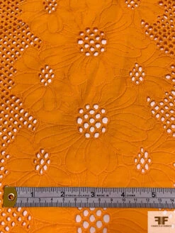 Double-Scalloped Floral Embroidered Eyelet Cotton Lawn - Tangerine Orange 16 Double-Scalloped Floral Embroidered Eyelet Cotton Lawn - Tangerine Orange -Fabrics And Fabrics Store 18765 6