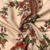 Paisley Floral Printed Cotton-Linen Blend - Maroon / Red / Pickle Green / Sand -Fabrics And Fabrics Store 18772 1