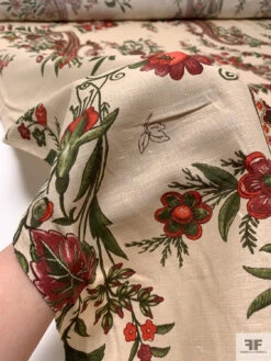 Paisley Floral Printed Cotton-Linen Blend - Maroon / Red / Pickle Green / Sand 18 Paisley Floral Printed Cotton-Linen Blend - Maroon / Red / Pickle Green / Sand -Fabrics And Fabrics Store 18772 8