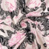 Floral Printed Linen-Weave Cotton - Pink / Black / Off-White -Fabrics And Fabrics Store 18773 1