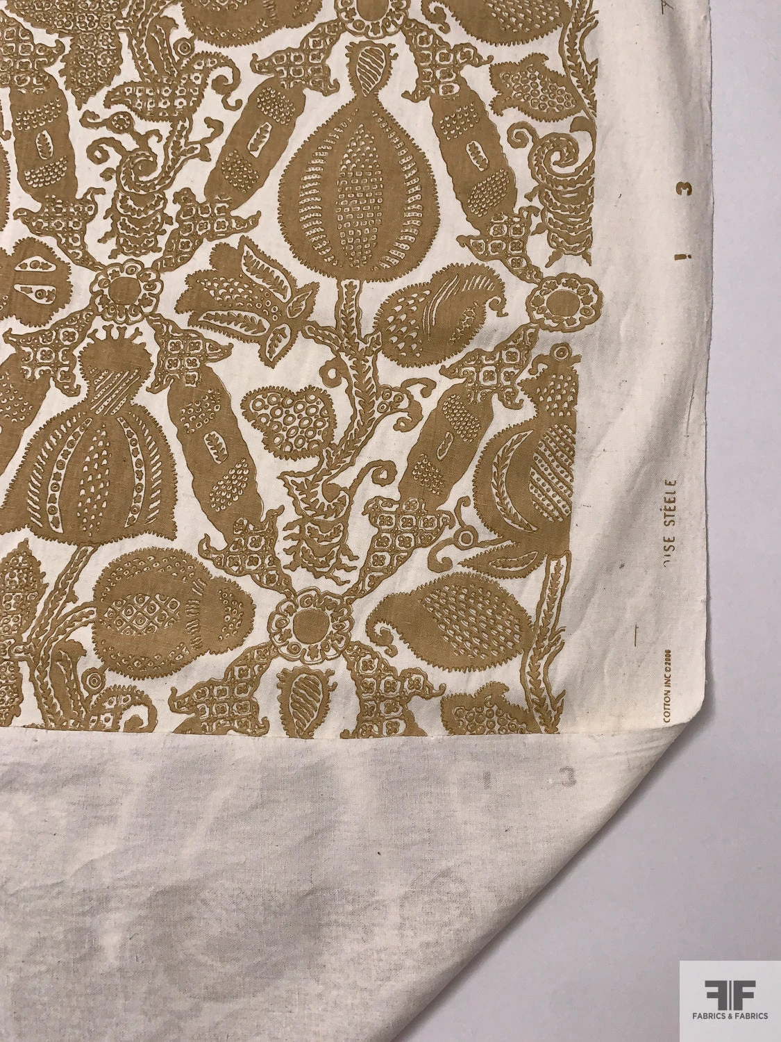 Regal Motif Printed Linen-Weave Cotton - Tan / Off-White 8 Regal Motif Printed Linen-Weave Cotton - Tan / Off-White - Image 6