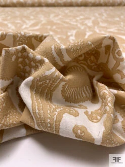 Regal Motif Printed Linen-Weave Cotton - Tan / Off-White 19 Regal Motif Printed Linen-Weave Cotton - Tan / Off-White -Fabrics And Fabrics Store 18774 9