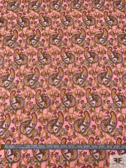Paisley Printed Pointelle Cotton Lawn - Pink / Tangerine / Red / Pear Green 14 Paisley Printed Pointelle Cotton Lawn - Pink / Tangerine / Red / Pear Green -Fabrics And Fabrics Store 18808 4
