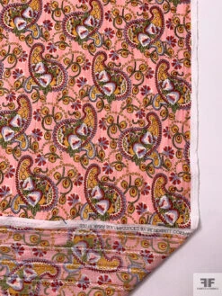 Paisley Printed Pointelle Cotton Lawn - Pink / Tangerine / Red / Pear Green 16 Paisley Printed Pointelle Cotton Lawn - Pink / Tangerine / Red / Pear Green -Fabrics And Fabrics Store 18808 6