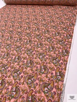 Paisley Printed Pointelle Cotton Lawn - Pink / Tangerine / Red / Pear Green 17 Paisley Printed Pointelle Cotton Lawn - Pink / Tangerine / Red / Pear Green -Fabrics And Fabrics Store 18808 7