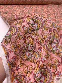 Paisley Printed Pointelle Cotton Lawn - Pink / Tangerine / Red / Pear Green 18 Paisley Printed Pointelle Cotton Lawn - Pink / Tangerine / Red / Pear Green -Fabrics And Fabrics Store 18808 8