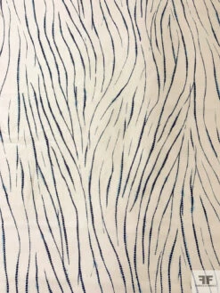 Scaly Lines Printed Cotton-Silk Mikado - Navy / Blue / Champagne White 16 Scaly Lines Printed Cotton-Silk Mikado - Navy / Blue / Champagne White -Fabrics And Fabrics Store 18830 4