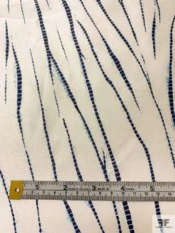 Scaly Lines Printed Cotton-Silk Mikado - Navy / Blue / Champagne White 17 Scaly Lines Printed Cotton-Silk Mikado - Navy / Blue / Champagne White -Fabrics And Fabrics Store 18830 6