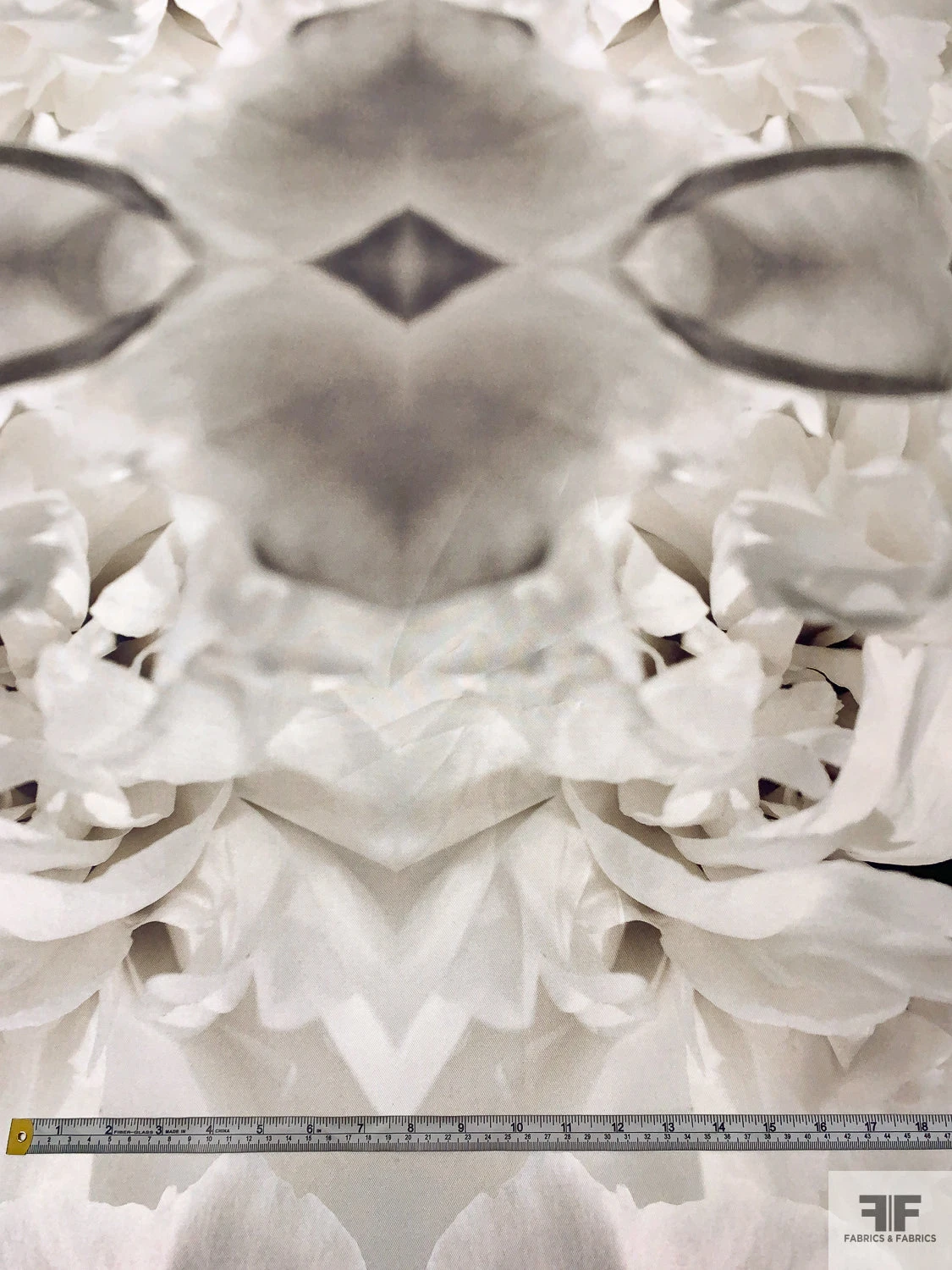 Italian Gloomy Abstract Printed Silk-Cotton Mikado - Shades Of Grey / Taupe / Off-White 8 Italian Gloomy Abstract Printed Silk-Cotton Mikado - Shades Of Grey / Taupe / Off-White - Image 6