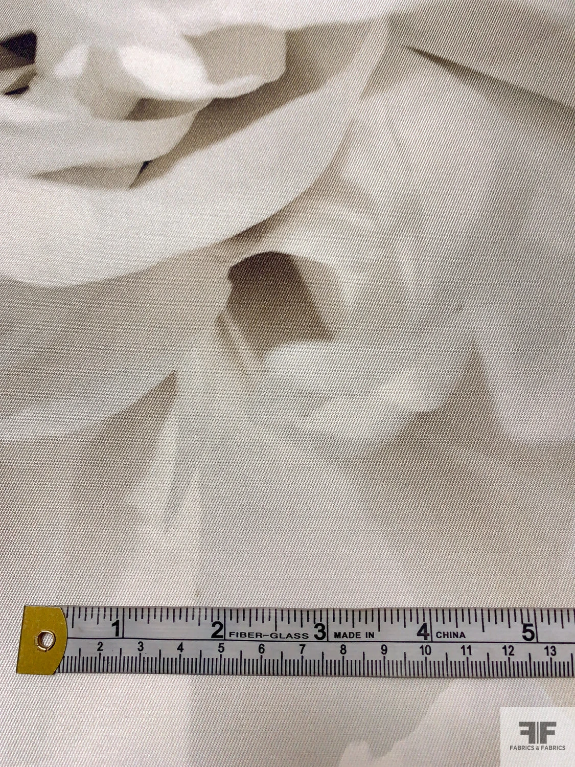 Italian Gloomy Abstract Printed Silk-Cotton Mikado - Shades Of Grey / Taupe / Off-White 9 Italian Gloomy Abstract Printed Silk-Cotton Mikado - Shades Of Grey / Taupe / Off-White - Image 7