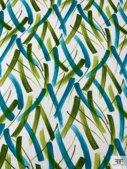 Made In Switzerland Brushstroke Streaks Printed Cotton Jacquard Brocade - Turquoise / Pear Green / White 16 Made In Switzerland Brushstroke Streaks Printed Cotton Jacquard Brocade - Turquoise / Pear Green / White -Fabrics And Fabrics Store 18886 4