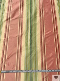 Vertical Striped Yarn-Dyed Silk Taffeta - Antique Dusty Rose / Greens / Antique Beige 17 Vertical Striped Yarn-Dyed Silk Taffeta - Antique Dusty Rose / Greens / Antique Beige -Fabrics And Fabrics Store 18896 5