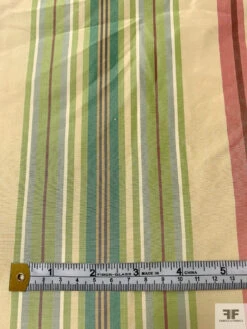 Vertical Striped Yarn-Dyed Silk Taffeta - Antique Dusty Rose / Greens / Antique Beige 18 Vertical Striped Yarn-Dyed Silk Taffeta - Antique Dusty Rose / Greens / Antique Beige -Fabrics And Fabrics Store 18896 6