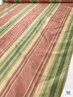 Vertical Striped Yarn-Dyed Silk Taffeta - Antique Dusty Rose / Greens / Antique Beige 20 Vertical Striped Yarn-Dyed Silk Taffeta - Antique Dusty Rose / Greens / Antique Beige -Fabrics And Fabrics Store 18896 8