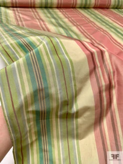 Vertical Striped Yarn-Dyed Silk Taffeta - Antique Dusty Rose / Greens / Antique Beige 21 Vertical Striped Yarn-Dyed Silk Taffeta - Antique Dusty Rose / Greens / Antique Beige -Fabrics And Fabrics Store 18896 9