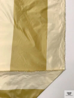 Bold Vertical Striped Yarn-Dyed Silk Taffeta - Flaxen / Champagne -Fabrics And Fabrics Store 18902 7