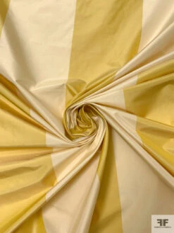 Bold Vertical Striped Yarn-Dyed Silk Taffeta - Mustard Yellow / Cream 13 Bold Vertical Striped Yarn-Dyed Silk Taffeta - Mustard Yellow / Cream -Fabrics And Fabrics Store 18930 2