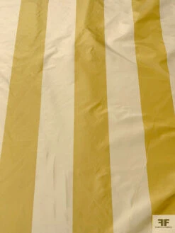 Bold Vertical Striped Yarn-Dyed Silk Taffeta - Mustard Yellow / Cream 15 Bold Vertical Striped Yarn-Dyed Silk Taffeta - Mustard Yellow / Cream -Fabrics And Fabrics Store 18930 4