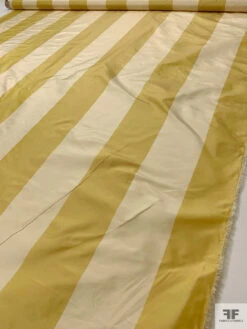 Bold Vertical Striped Yarn-Dyed Silk Taffeta - Mustard Yellow / Cream 18 Bold Vertical Striped Yarn-Dyed Silk Taffeta - Mustard Yellow / Cream -Fabrics And Fabrics Store 18930 8