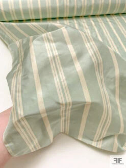 Vertical Striped Yarn-Dyed Silk Taffeta - Dusty Aqua / Cream 19 Vertical Striped Yarn-Dyed Silk Taffeta - Dusty Aqua / Cream -Fabrics And Fabrics Store 18947 7