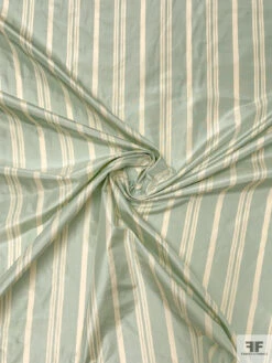 Vertical Striped Yarn-Dyed Silk Taffeta - Dusty Aqua / Cream 13 Vertical Striped Yarn-Dyed Silk Taffeta - Dusty Aqua / Cream -Fabrics And Fabrics Store 18947 8