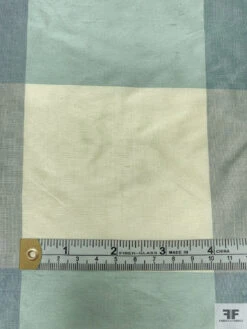 Buffalo Plaid Yarn-Dyed Silk Shantung - Dusty Aqua / Grey / Cream 17 Buffalo Plaid Yarn-Dyed Silk Shantung - Dusty Aqua / Grey / Cream -Fabrics And Fabrics Store 18955 5