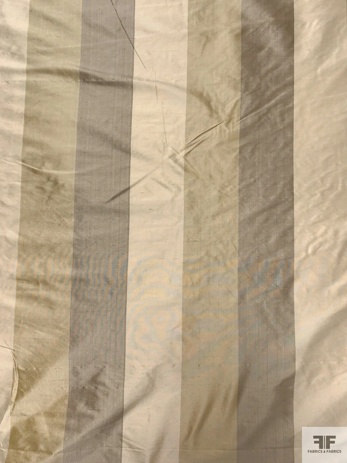 Vertical Striped Yarn-Dyed Silk Shantung - Shaker Beige / Pearl Light Golds 7 Vertical Striped Yarn-Dyed Silk Shantung - Shaker Beige / Pearl Light Golds - Image 5