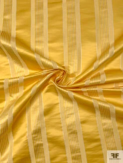 Striped Yarn-Dyed Heavy Silk And Cotton Satin - Royal Yellow / Off-White 13 Striped Yarn-Dyed Heavy Silk And Cotton Satin - Royal Yellow / Off-White -Fabrics And Fabrics Store 18958 2