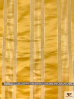 Striped Yarn-Dyed Heavy Silk And Cotton Satin - Royal Yellow / Off-White 15 Striped Yarn-Dyed Heavy Silk And Cotton Satin - Royal Yellow / Off-White -Fabrics And Fabrics Store 18958 4