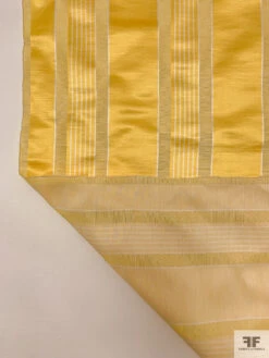 Striped Yarn-Dyed Heavy Silk And Cotton Satin - Royal Yellow / Off-White 17 Striped Yarn-Dyed Heavy Silk And Cotton Satin - Royal Yellow / Off-White -Fabrics And Fabrics Store 18958 6