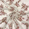 Italian Floral Printed Cotton Jacquard - Cranberry / Tan / Marigold / Off-White