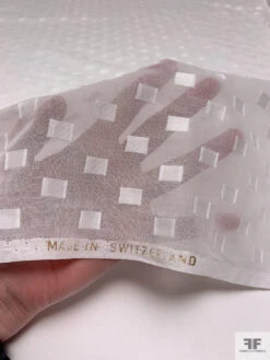 Made In Switzerland Rectangles Burnout Cotton Voile - Off-White