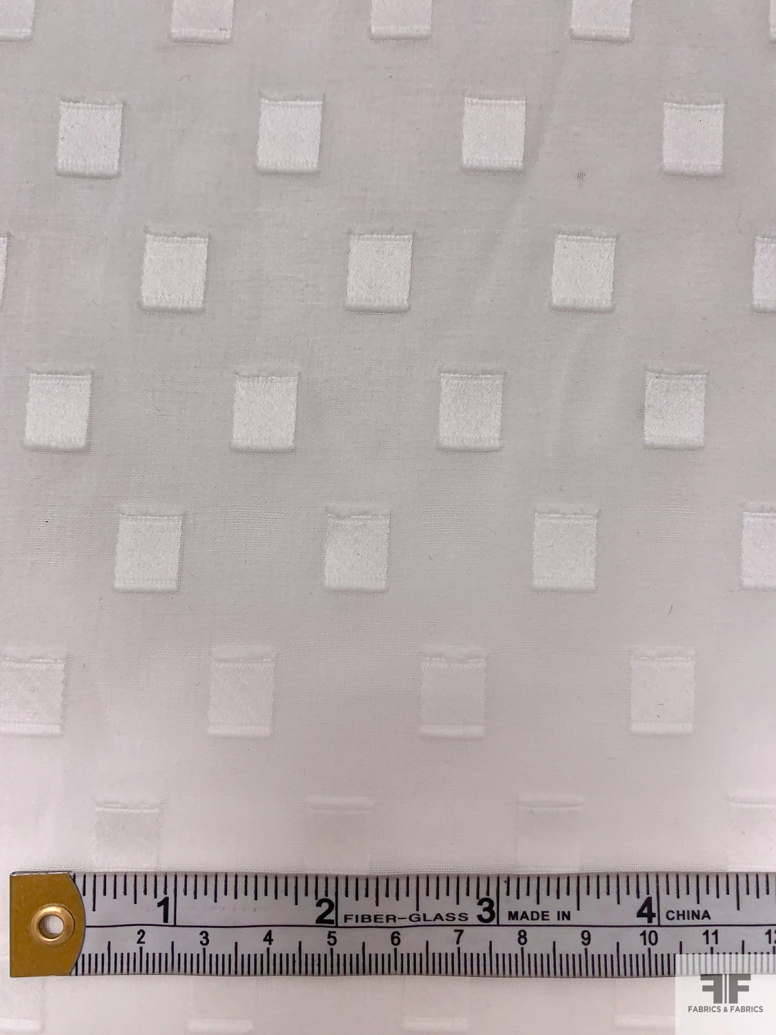 Made In Switzerland Rectangles Burnout Cotton Voile - Off-White 4 Made In Switzerland Rectangles Burnout Cotton Voile - Off-White - Image 2