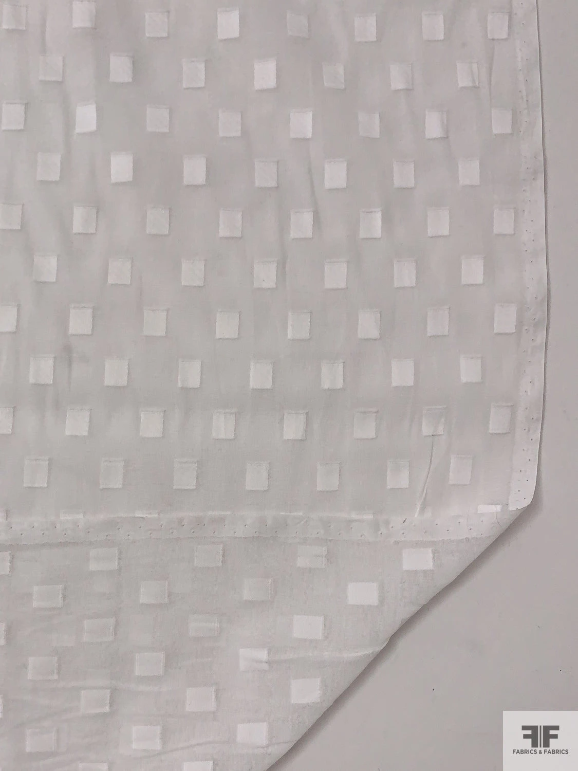 Made In Switzerland Rectangles Burnout Cotton Voile - Off-White 9 Made In Switzerland Rectangles Burnout Cotton Voile - Off-White - Image 7