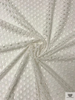 Circles Embroidered Eyelet Cotton - Off-White -Fabrics And Fabrics Store 18969 1