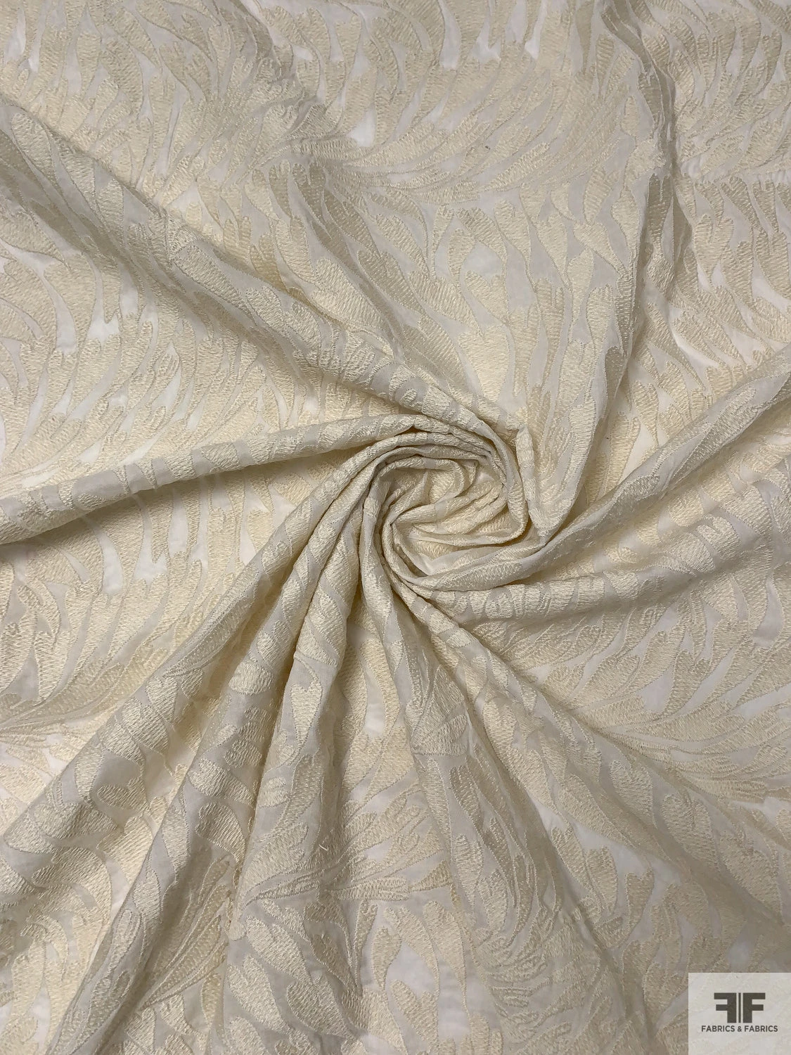 Breezing Hearts Embroidered Cotton Lawn - Cream / White 3 Breezing Hearts Embroidered Cotton Lawn - Cream / White