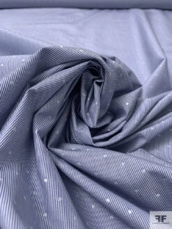 Pinstripe Dobby Cotton Shirting - Navy Blue / White 15 Pinstripe Dobby Cotton Shirting - Navy Blue / White -Fabrics And Fabrics Store 18973 3