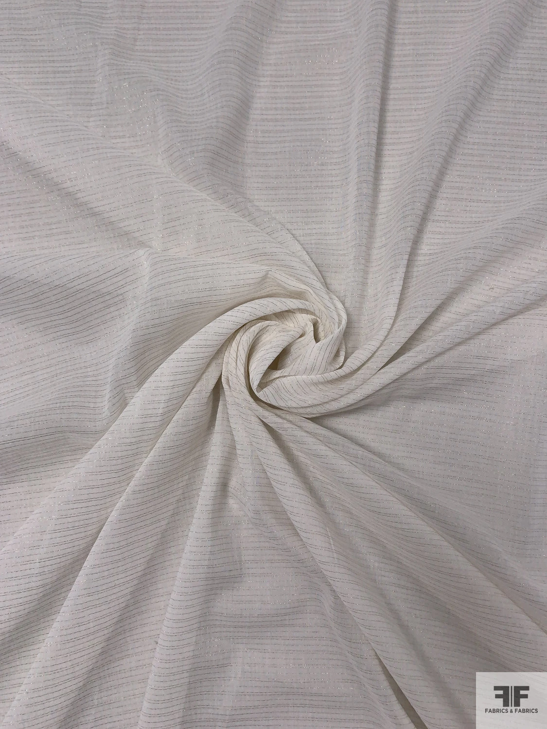 Metallic Striped Cotton Voile - Off-White / Gold 4 Metallic Striped Cotton Voile - Off-White / Gold - Image 2