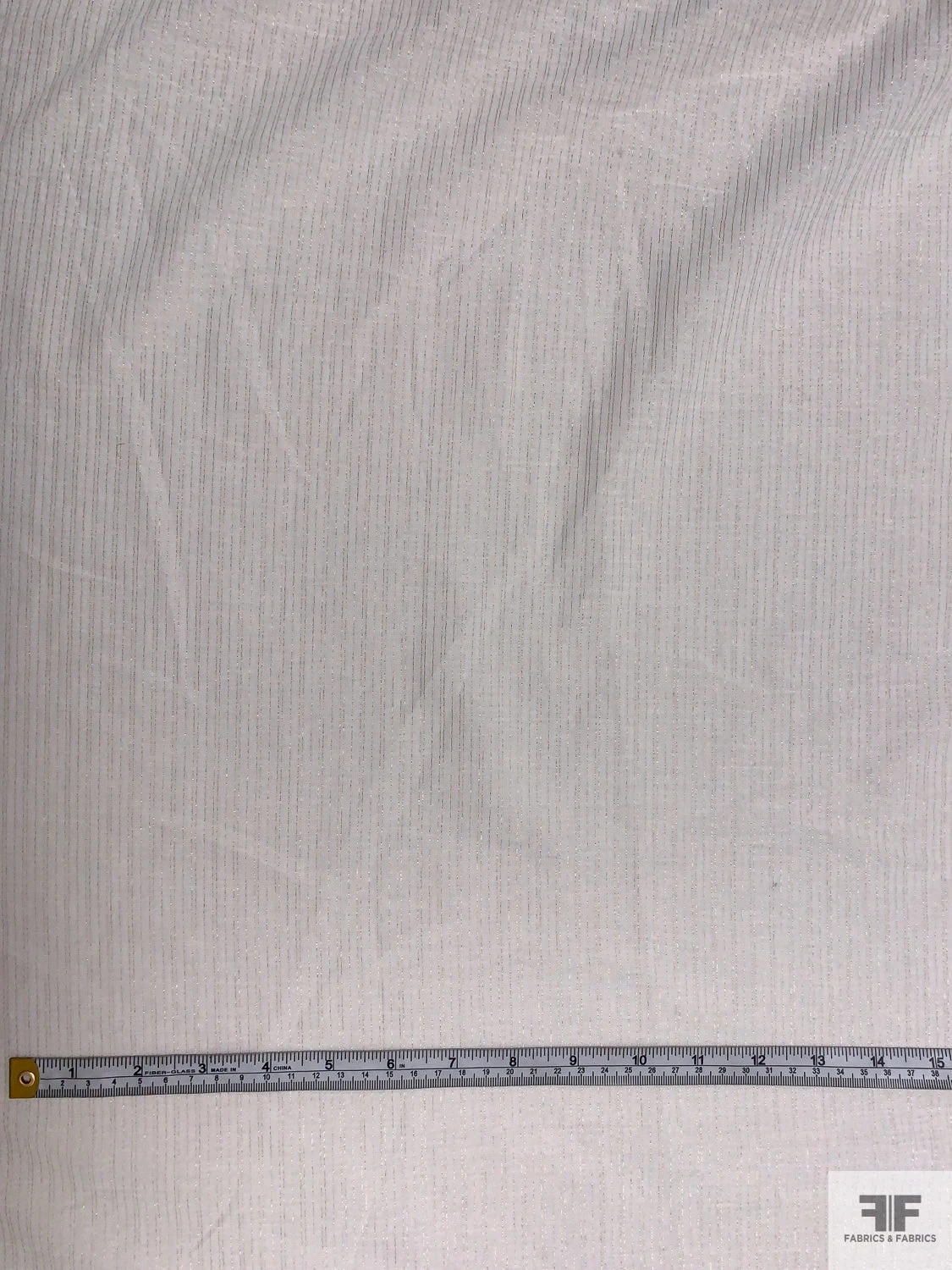 Metallic Striped Cotton Voile - Off-White / Gold 6 Metallic Striped Cotton Voile - Off-White / Gold - Image 4
