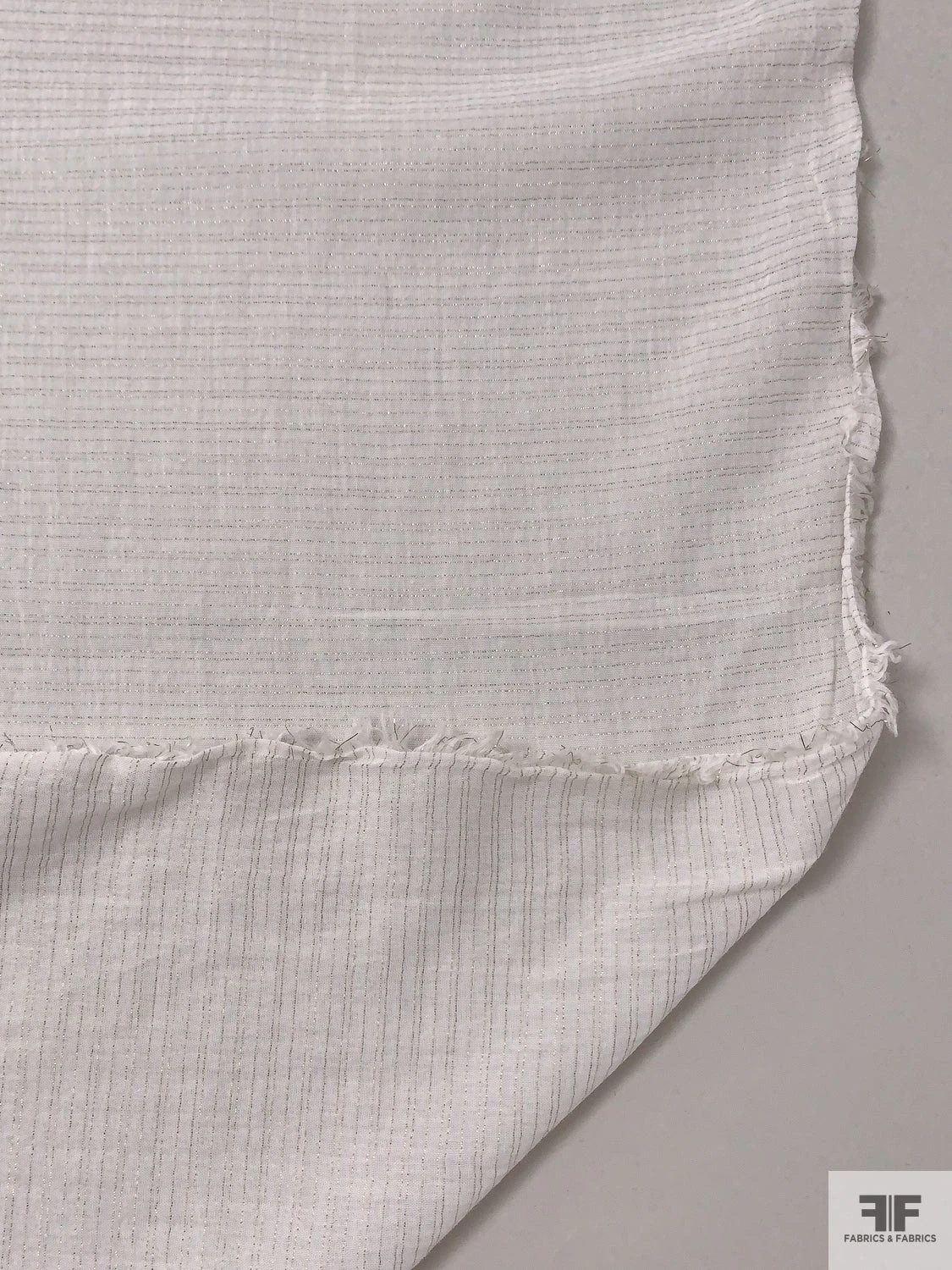 Metallic Striped Cotton Voile - Off-White / Gold 8 Metallic Striped Cotton Voile - Off-White / Gold - Image 6