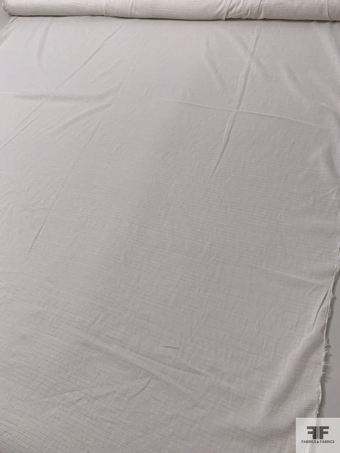 Metallic Striped Cotton Voile - Off-White / Gold 9 Metallic Striped Cotton Voile - Off-White / Gold - Image 7