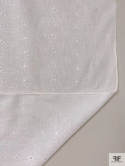 Floral Vines Embroidered Eyelet Poly-Cotton Voile - Off-White -Fabrics And Fabrics Store 19001 5
