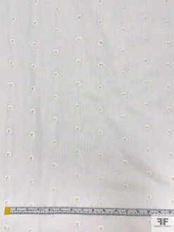Circles Embroidered Eyelet Poly-Cotton Lawn - Off-White 13 Circles Embroidered Eyelet Poly-Cotton Lawn - Off-White -Fabrics And Fabrics Store 19002 4