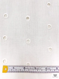 Circles Embroidered Eyelet Poly-Cotton Lawn - Off-White 14 Circles Embroidered Eyelet Poly-Cotton Lawn - Off-White -Fabrics And Fabrics Store 19002 5