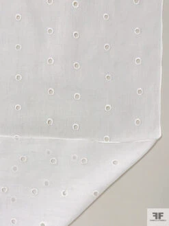 Circles Embroidered Eyelet Poly-Cotton Lawn - Off-White 15 Circles Embroidered Eyelet Poly-Cotton Lawn - Off-White -Fabrics And Fabrics Store 19002 6