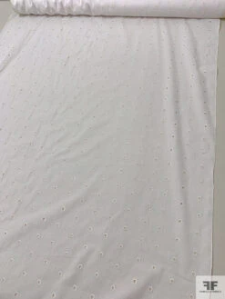 Circles Embroidered Eyelet Poly-Cotton Lawn - Off-White 16 Circles Embroidered Eyelet Poly-Cotton Lawn - Off-White -Fabrics And Fabrics Store 19002 7