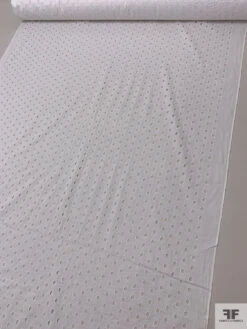 Made In Japan Connected Circles Embroidered Eyelet Cotton Lawn - White -Fabrics And Fabrics Store 19005 7