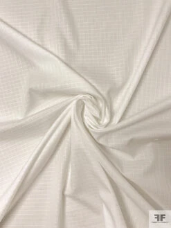 Small Windowpane Cotton Lawn - Off-White