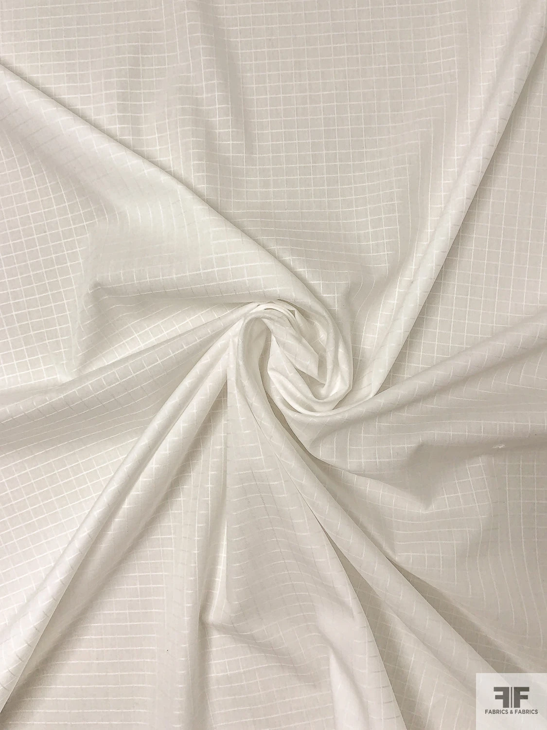 Small Windowpane Cotton Lawn - Off-White 3 Small Windowpane Cotton Lawn - Off-White